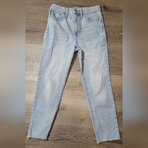 Madewell The Perfect Vintage Straight Jean Raw Hem Size 27 Light Wash